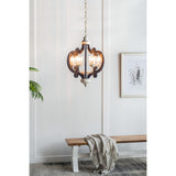 Wood Chandelier 6 - Light ,Wood Hanging Light Fixture, Bulb Not Included