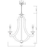 5 Light Farmhouse Wood Chandelier Pendant Lighting - N/A