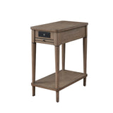 Gracewood Hollow Distressed Solid Wood Charging Chairside End Table