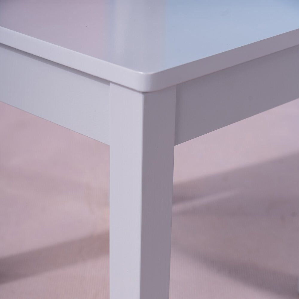 Wood Children's Table and Chair Set of 4 White & Gray