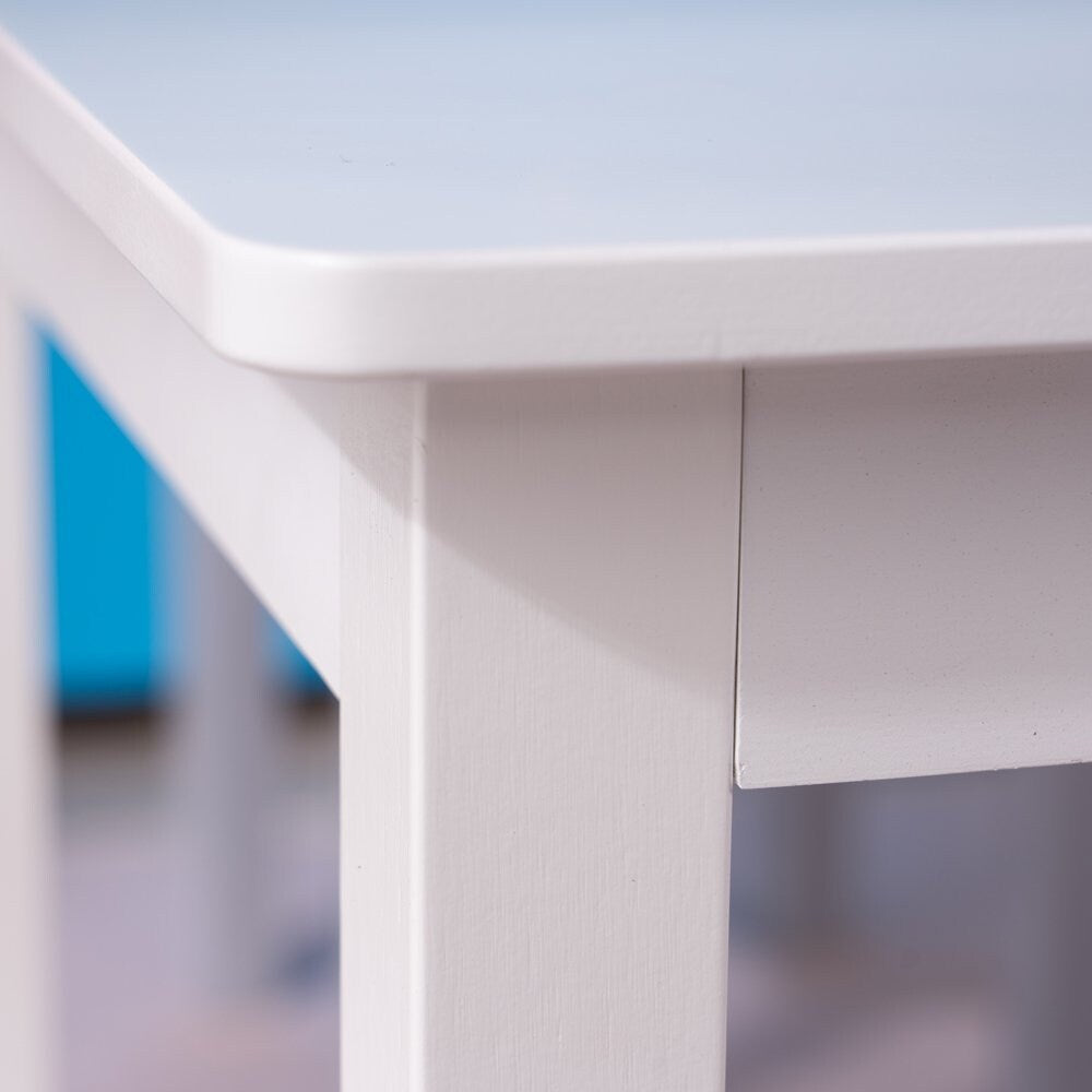 Wood Children's Table and Chair Set of 4 White & Gray