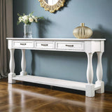Wood Console Table with Drawers and Shelf