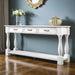 Wood Console Table with Drawers and Shelf