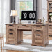 60" Farmhouse Executive Desk, Wood Home Office Desk, Computer Desk