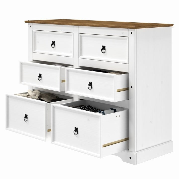 Wood Dresser 3+3 Drawers Chest Corona | Furniture Dash