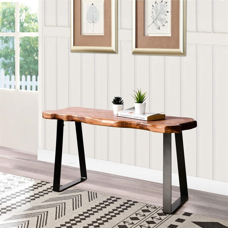 Wood Entryway Bench - 13"D x 31.5"W x 17.3"H