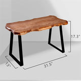 Wood Entryway Bench - 13"D x 31.5"W x 17.3"H