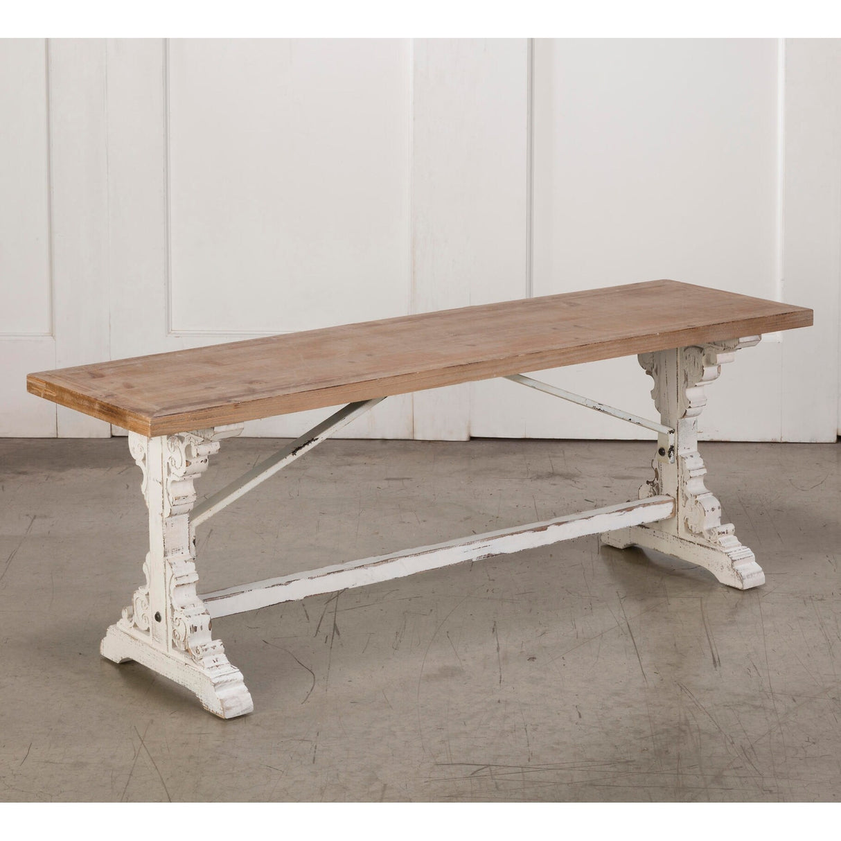 Wood Farmhouse Style Bench
