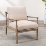 Wood Frame Armchair, Easy Assembly Mid Century Modern Accent Chair Lounge Chair for Living Room, Bedroom, Home Office