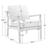 Wood Frame Armchair, Easy Assembly Mid Century Modern Accent Chair Lounge Chair for Living Room, Bedroom, Home Office