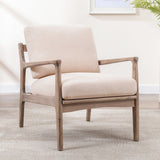 Wood Frame Armchair, Easy Assembly Mid Century Modern Accent Chair Lounge Chair for Living Room, Bedroom, Home Office