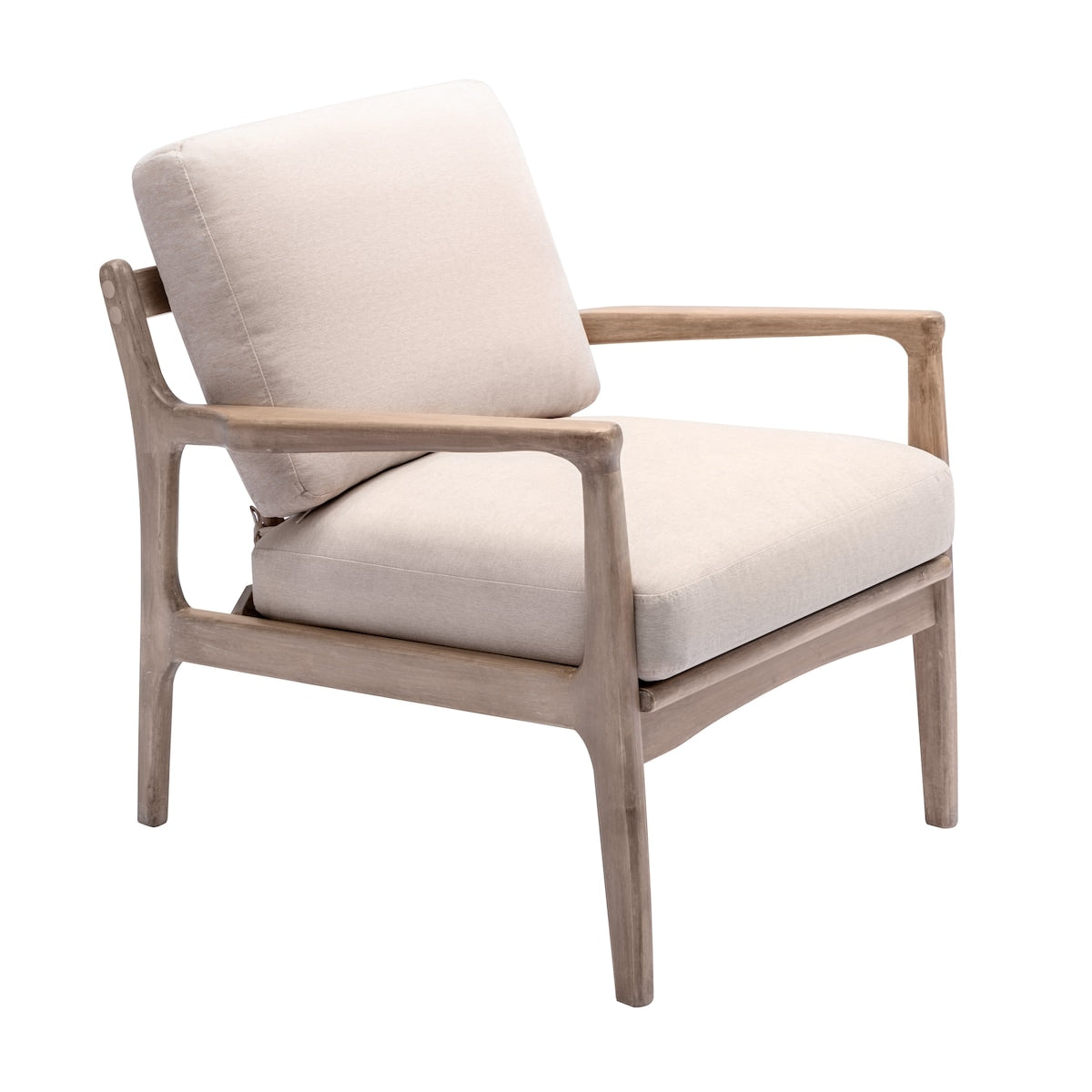 Wood Frame Armchair, Easy Assembly Mid Century Modern Accent Chair Lounge Chair for Living Room, Bedroom, Home Office