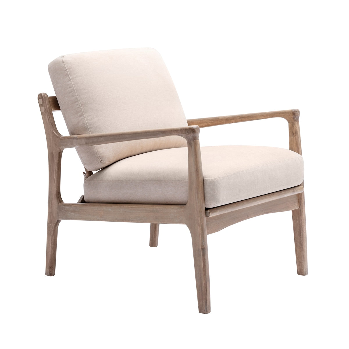 Wood Frame Armchair, Easy Assembly Mid Century Modern Accent Chair Lounge Chair for Living Room, Bedroom, Home Office