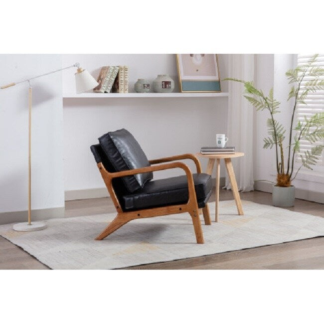 Wood Frame Armchair, Modern Accent Chair Lounge Chair for Living Room