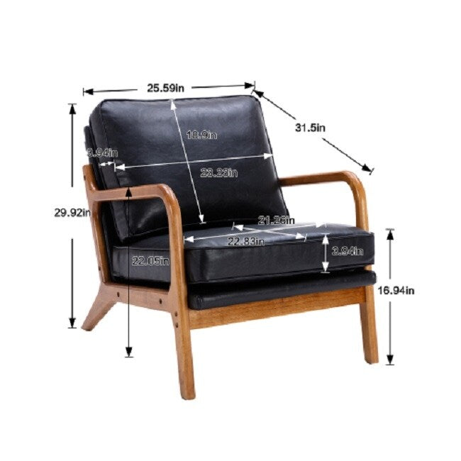 Wood Frame Armchair, Modern Accent Chair Lounge Chair for Living Room
