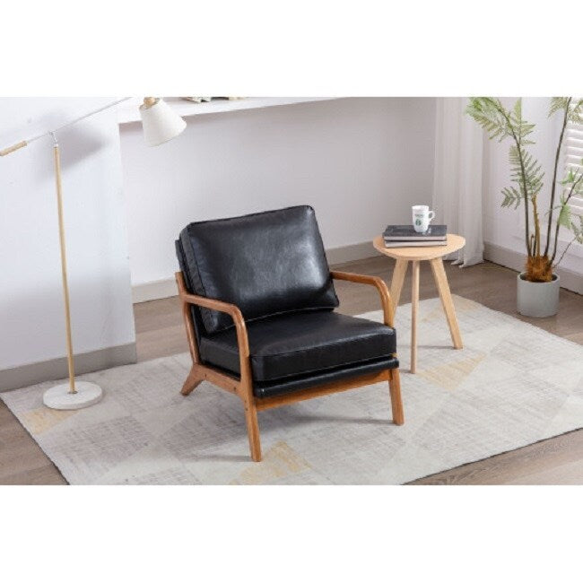 Wood Frame Armchair, Modern Accent Chair Lounge Chair for Living Room