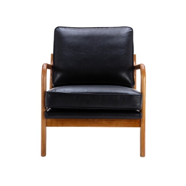 Wood Frame Armchair, Modern Accent Chair Lounge Chair for Living Room