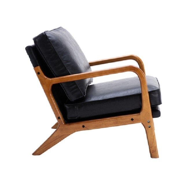 Wood Frame Armchair, Modern Accent Chair Lounge Chair for Living Room