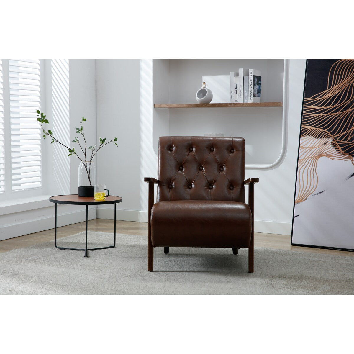 Wood Frame Armchair, Modern Accent Chair Lounge Chair