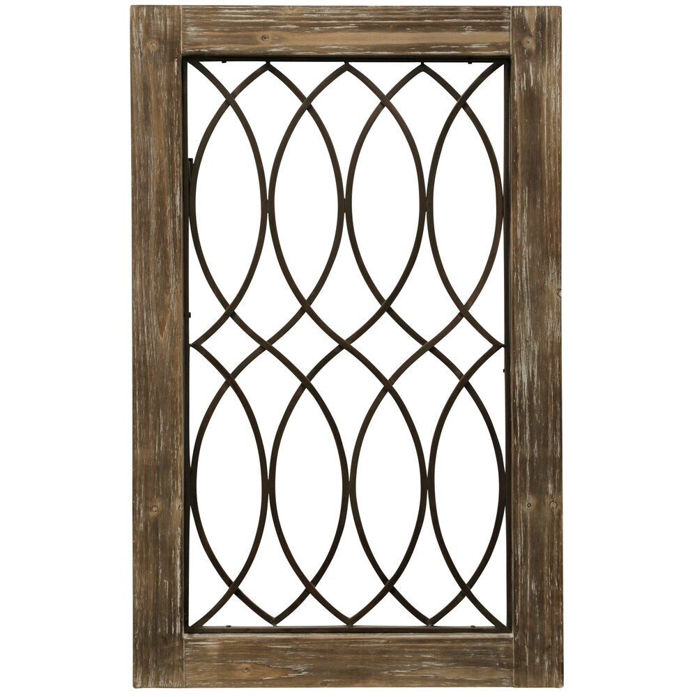 Wood-Framed Metal Grate II Wall Décor
