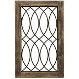 Wood-Framed Metal Grate II Wall Décor