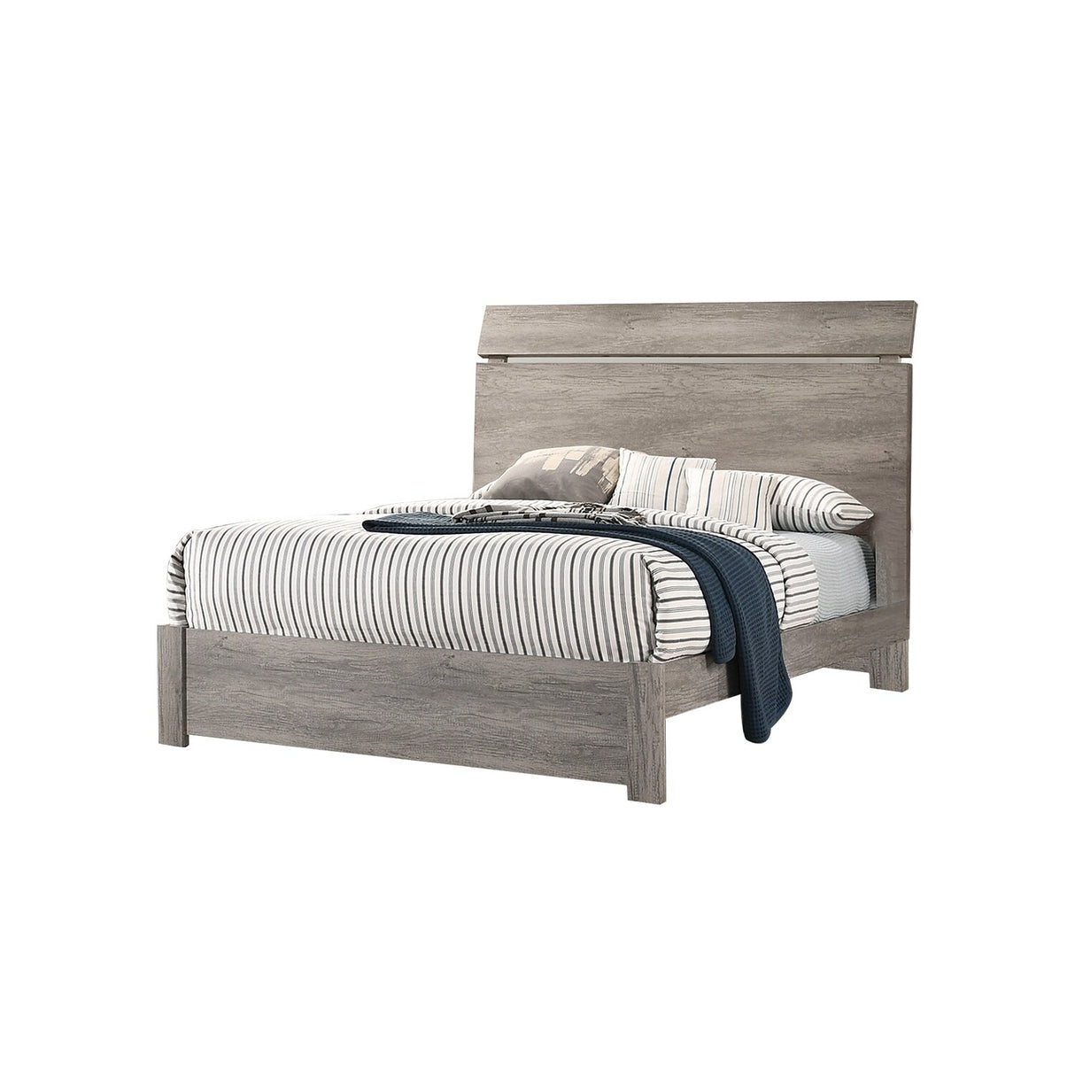 Wood Grain Surface Bed, Weathered Grey