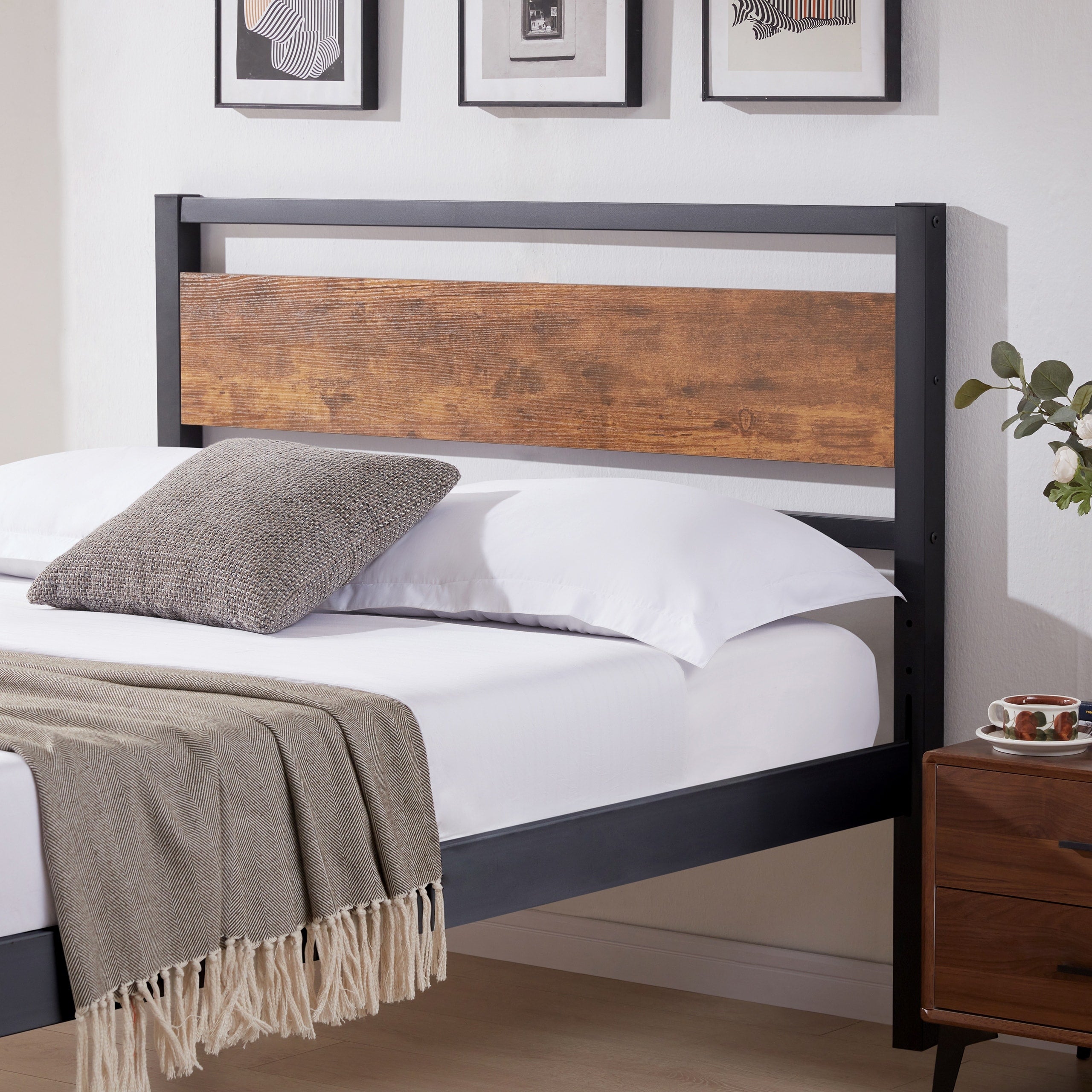 39 Tall Solid Wood King Size Headboard Headboard with Sturdy Metal S
