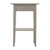 Wood High Legs Bedside Table End Table with Felt Lined Top Drawer and Open Storage Shelf for Bedroom Children's Rooms, Champagne