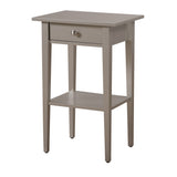 Wood High Legs Bedside Table End Table with Felt Lined Top Drawer and Open Storage Shelf for Bedroom Children's Rooms, Champagne