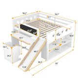 Wood Loft Bed with Slide
