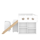 Wood Loft Bed with Slide