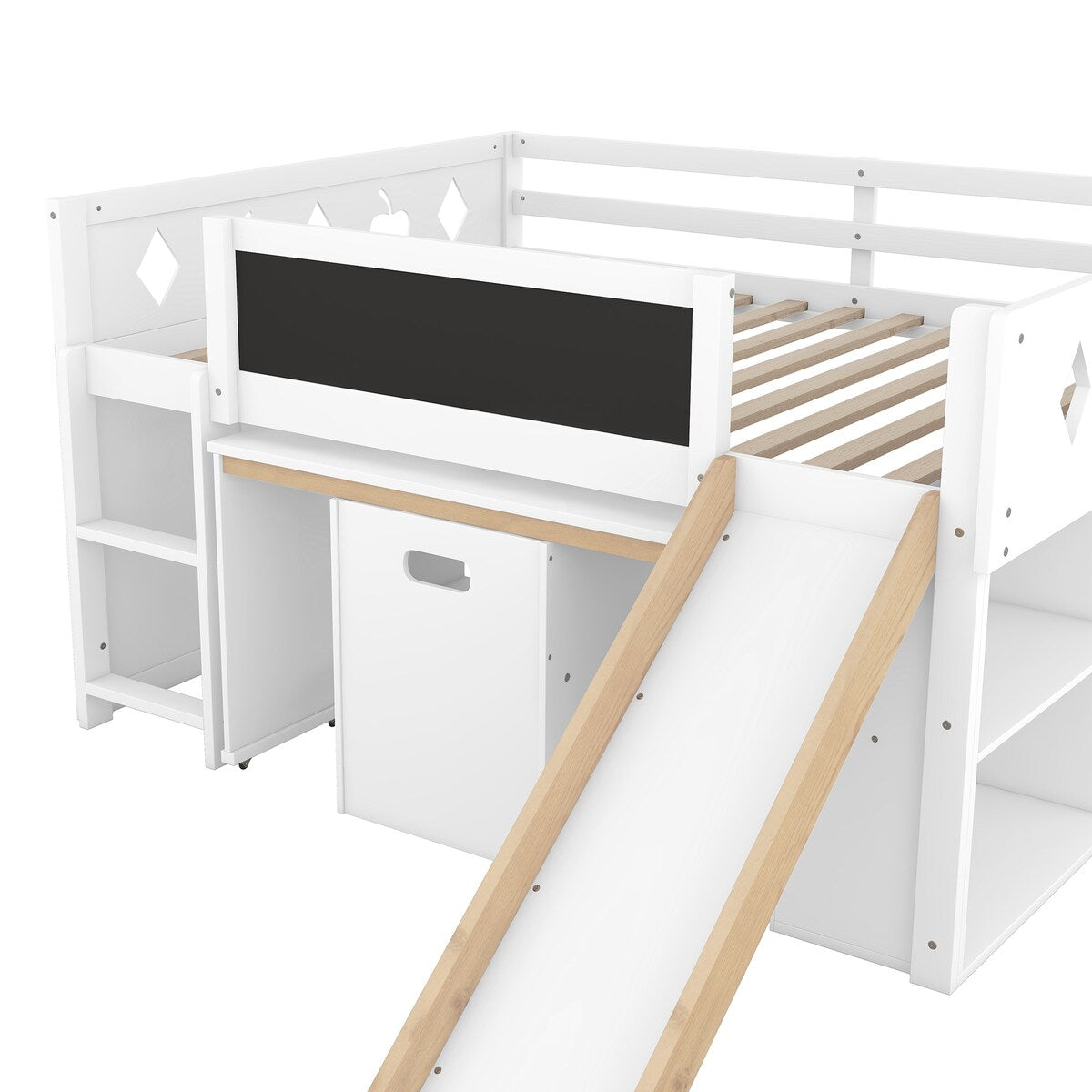 Wood Loft Bed with Slide