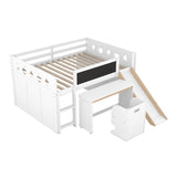 Wood Loft Bed with Slide