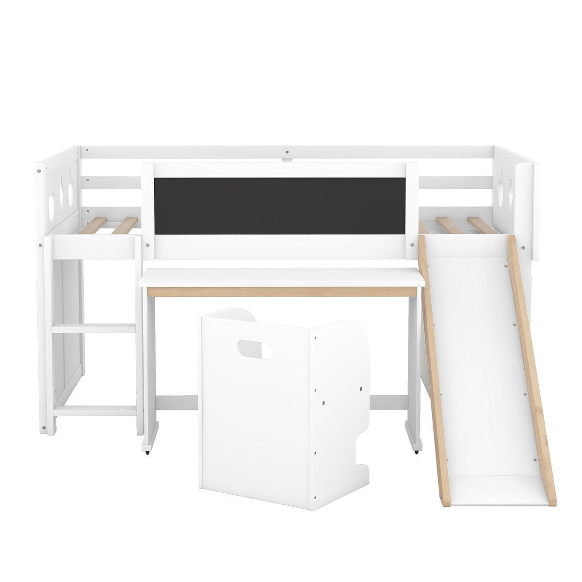 Wood Loft Bed with Slide