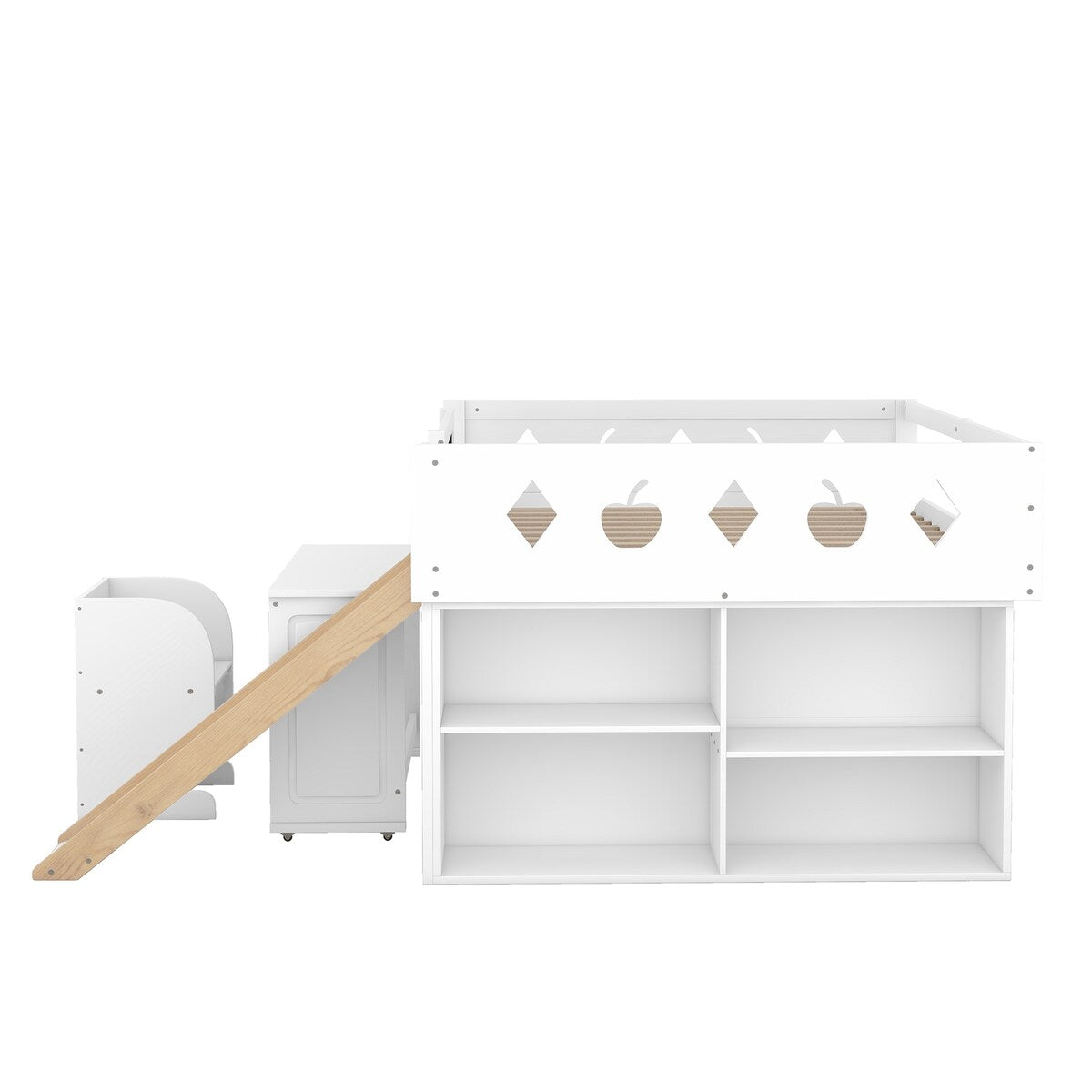 Wood Loft Bed with Slide