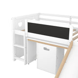Wood Loft Bed with Slide