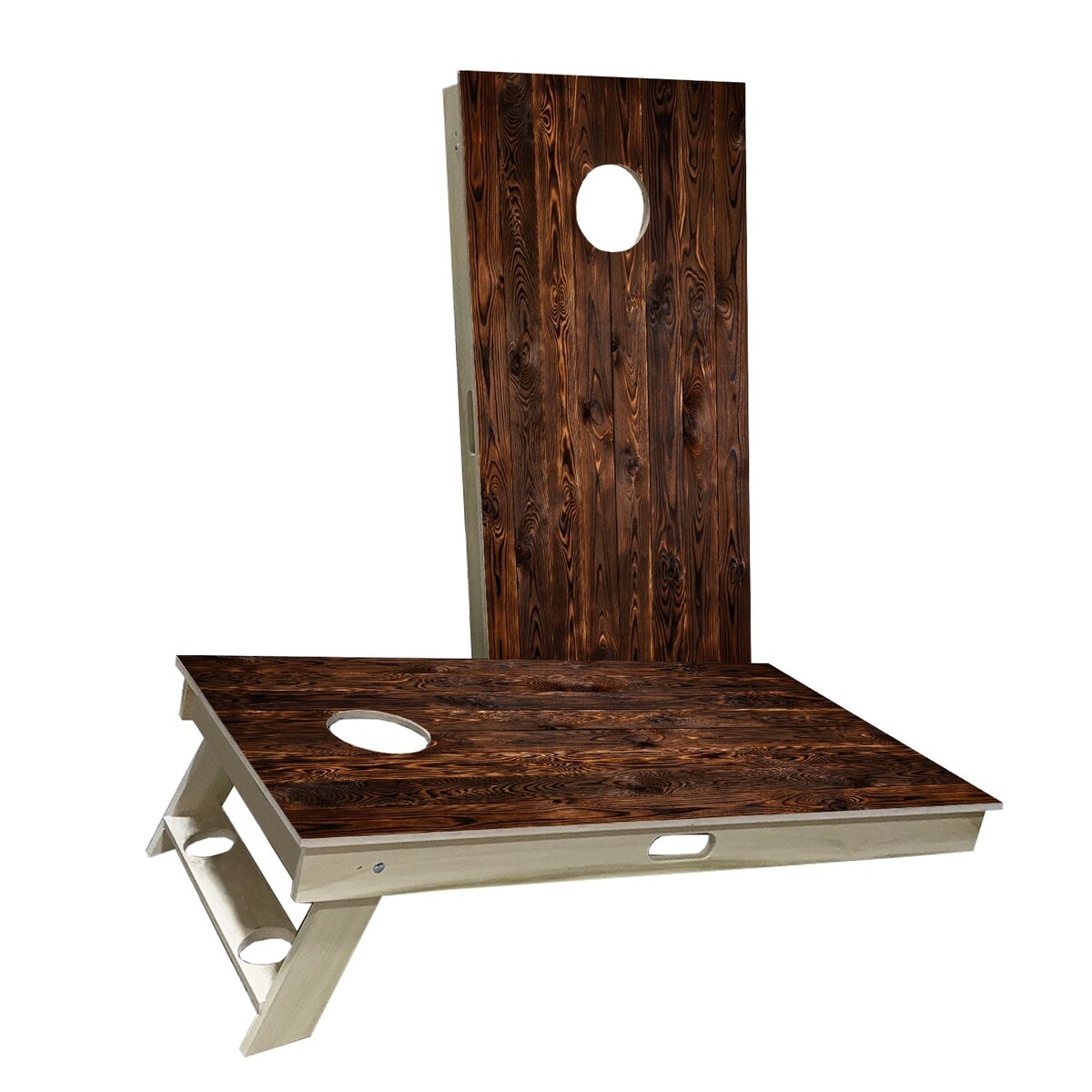 Wood Panel Cornhole Boards w LED Lights