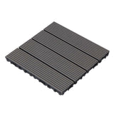 Wood Plastic Composite Deck Tiles Set of 20pcs, Composite Decking Resist Rust, Water, Weather, Easy to DIY & Maintain,12x12in