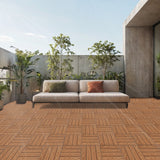Wood Plastic Composite Deck Tiles Set of 20pcs, Composite Decking Resist Rust, Water, Weather, Easy to DIY & Maintain,12x12in