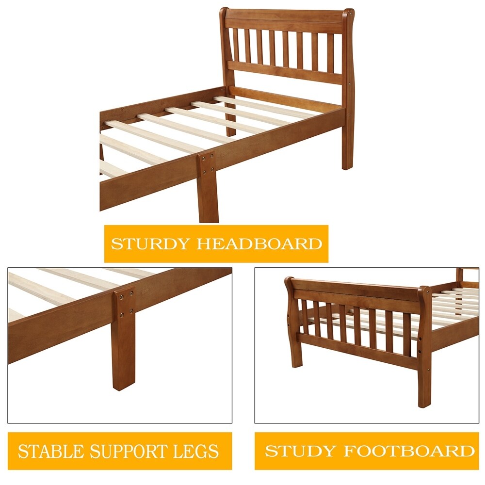 Wood Platform Bed Twin Bed Frame Panel Bed