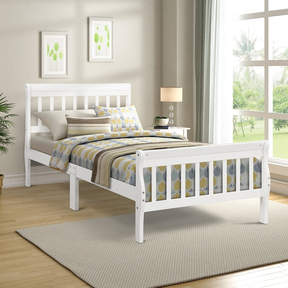 Wood Platform Bed Twin Bed Frame Panel Bed