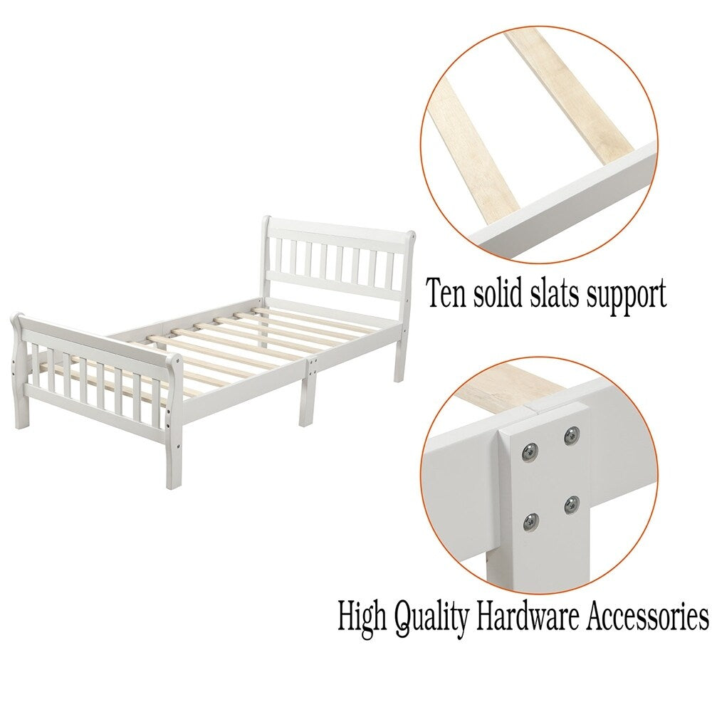 Wood Platform Bed Twin Bed Frame Panel Bed