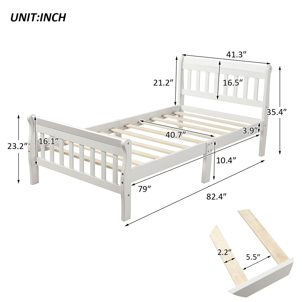 Wood Platform Bed Twin Bed Frame Panel Bed