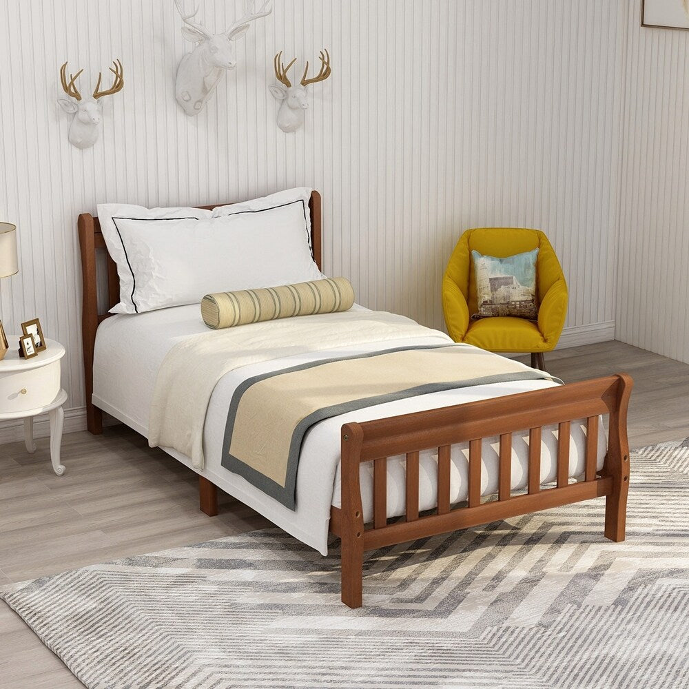 Wood Platform Bed Twin Bed Frame Panel Bed