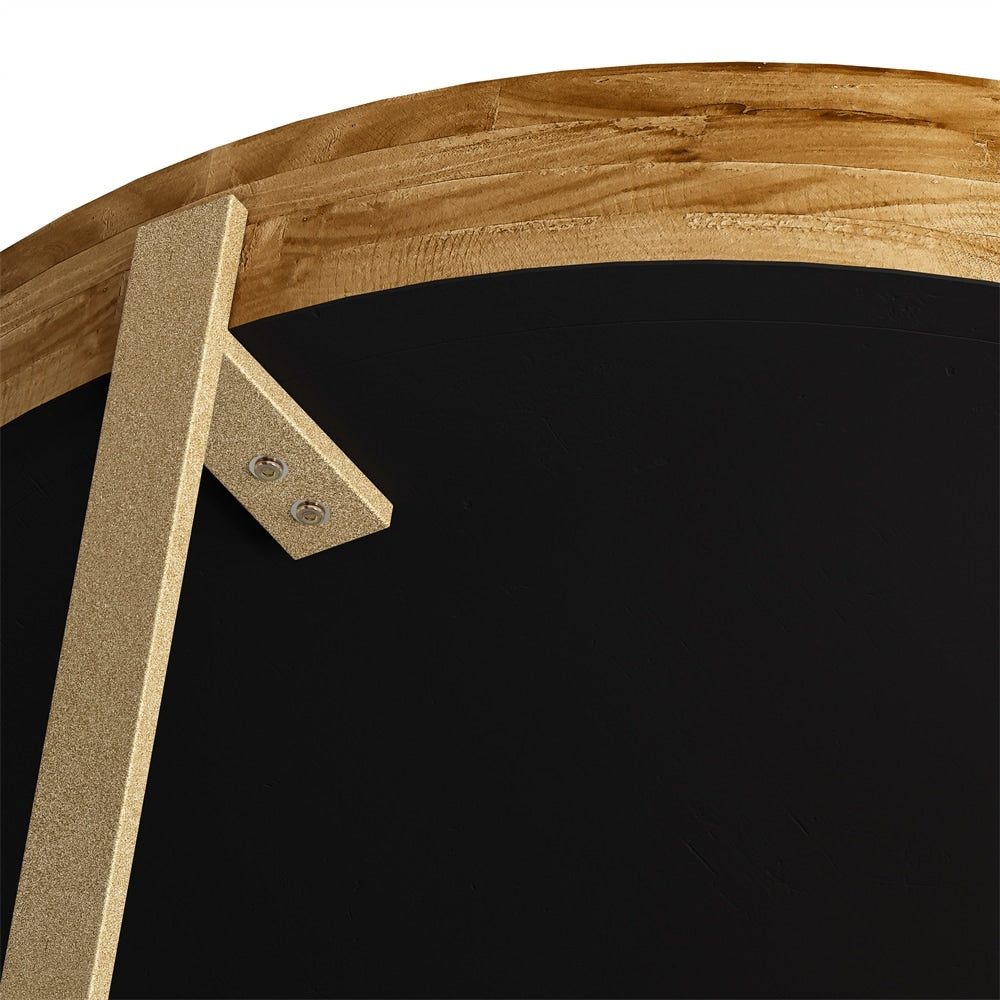 Wood Round Coffee Table with Cross Legs Base
