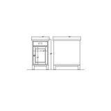 Wood Slate-top Chairside Cabinet