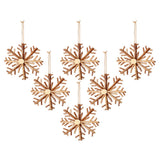 Wood Snowflake 8-inch Brown Ornament