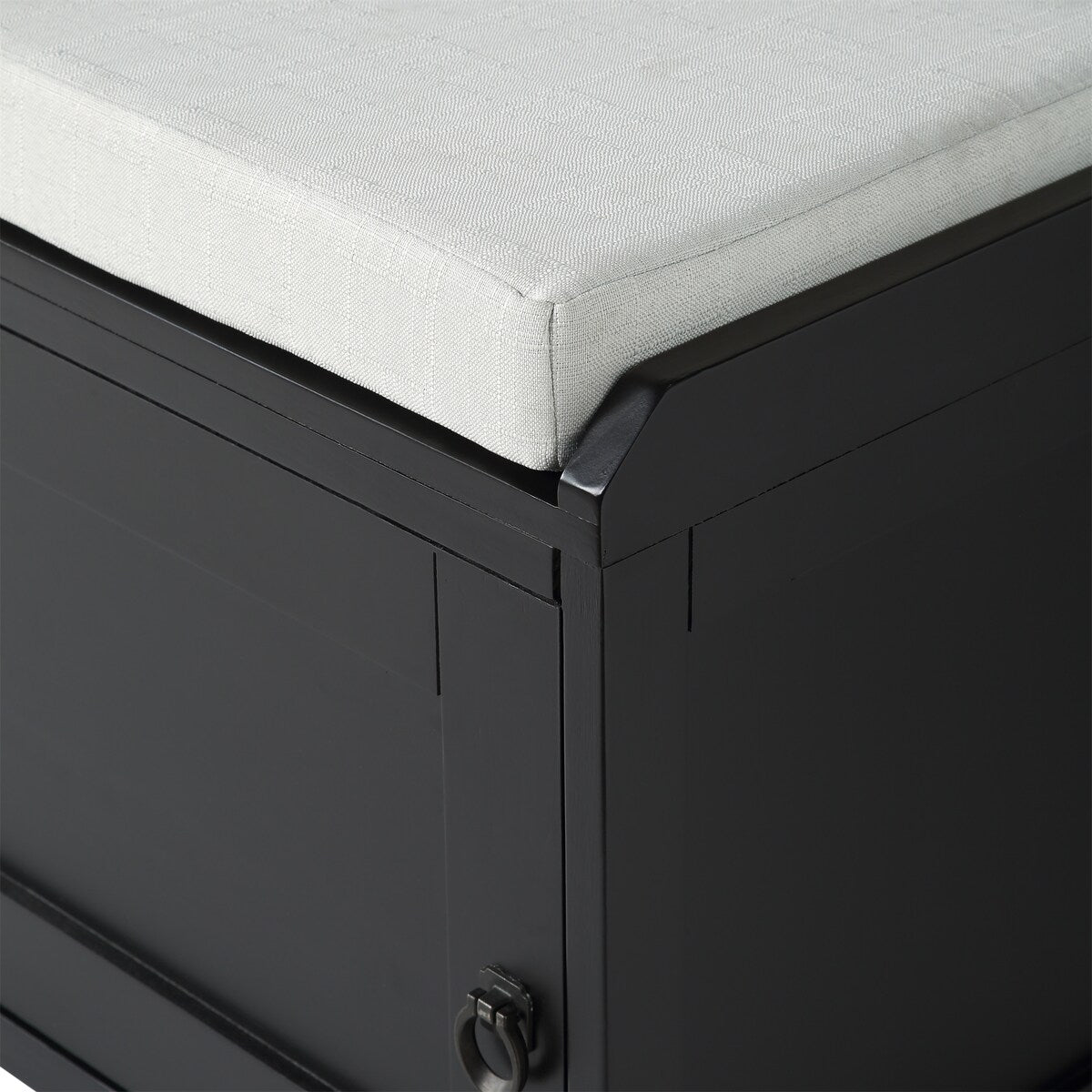 Wood Storage Bench with 2 Cabinets