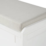 Wood Storage Bench with 2 Cabinets