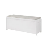 Wood Storage Bench with 2 Cabinets